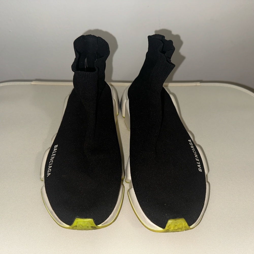 Balenciaga Speed Trainer Black White Neon 2019 (Women's) size 10